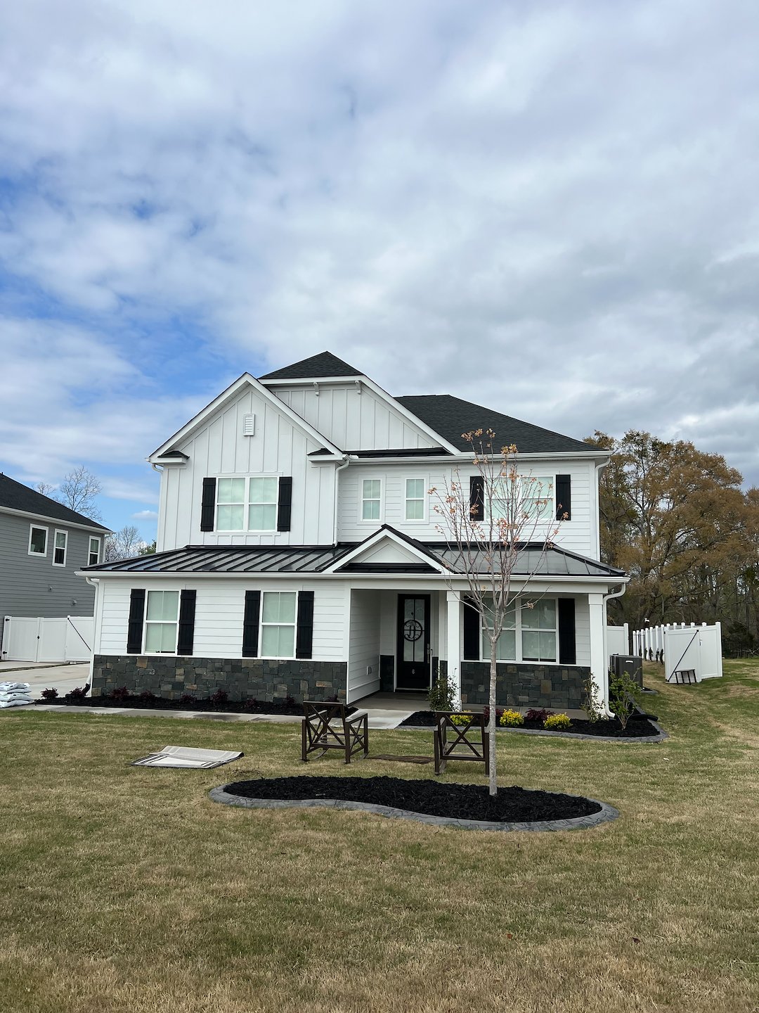 Exterior House Washing with Red Clay Stain Removal & Concrete Cleaning Project in Simpsonville, SC Thumbnail